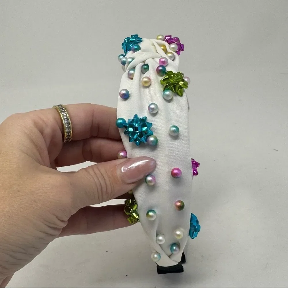 BRIANNA CANNON | Colorful Gift Bow & Pearl Headband
